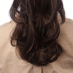 Highline Brown Red Ponytail Extension Curly Synthetic Hairpiece