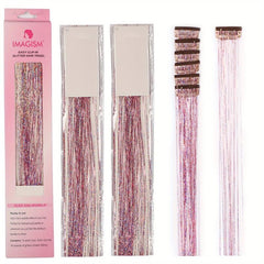 12pcs Clip In Hair Tinsel Kit 50 8 Cm Heat Resistant Fairy Hair Tinsel Kit