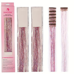 12pcs Clip In Hair Tinsel Kit 50 8 Cm Heat Resistant Fairy Hair Tinsel Kit