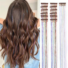12pcs Clip In Hair Tinsel Kit 50 8 Cm Heat Resistant Fairy Hair Tinsel Kit