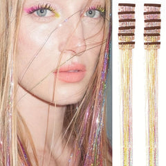 12pcs Clip In Hair Tinsel Kit 50 8 Cm Heat Resistant Fairy Hair Tinsel Kit