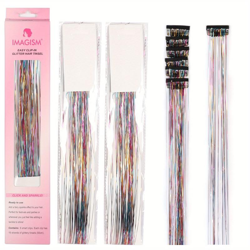 12pcs Clip In Hair Tinsel Kit 50 8 Cm Heat Resistant Fairy Hair Tinsel Kit