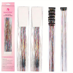 12pcs Clip In Hair Tinsel Kit 50 8 Cm Heat Resistant Fairy Hair Tinsel Kit