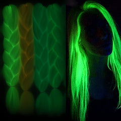 Glow In The Dark Synthetic Fiber Fluorescent Braiding Hair Extension