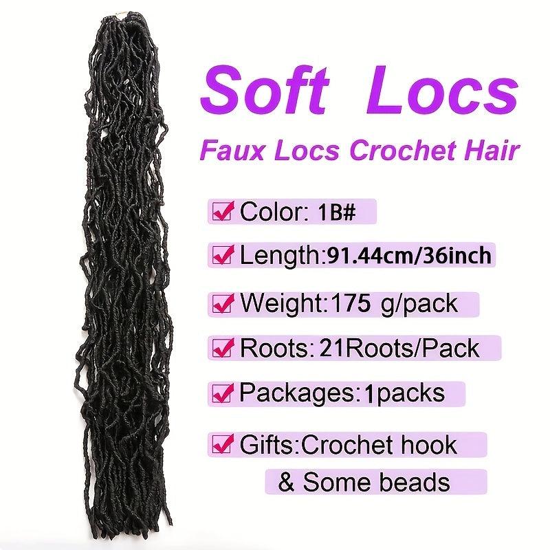 6packs 91 Locs Crochet Curly Braids Hair Extensions For Women