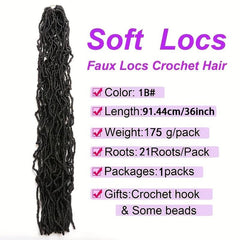 6packs 91 Locs Crochet Curly Braids Hair Extensions For Women