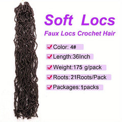 6packs 91 Locs Crochet Curly Braids Hair Extensions For Women