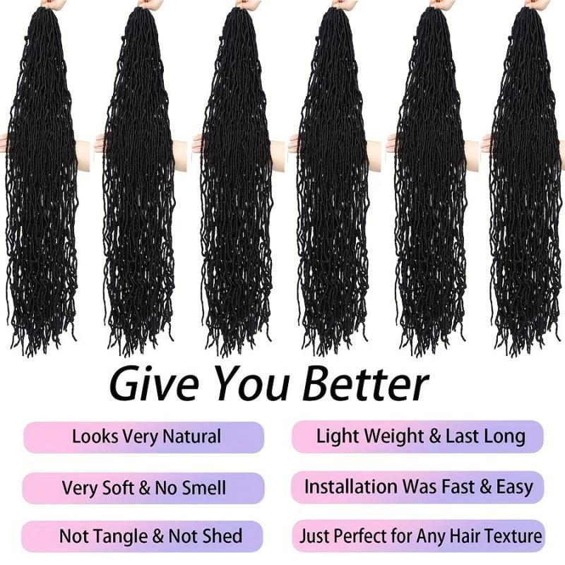 6packs 91 Locs Crochet Curly Braids Hair Extensions For Women