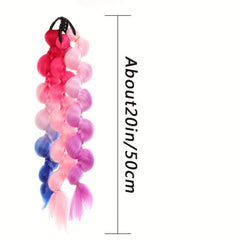Colorful Synthetic Ponytail Hair Extension 8 Cm Length