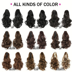 35 56 Cm Natural Curly Wavy Ponytail Extensions Fluffy Claw Clip In Ponytail