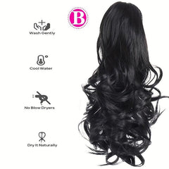 35 56 Cm Natural Curly Wavy Ponytail Extensions Fluffy Claw Clip In Ponytail