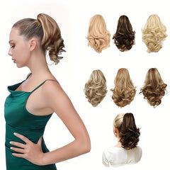 Messy Fluffy Claw Clip Ponytail Extensions Wavy Curly Thick Hair