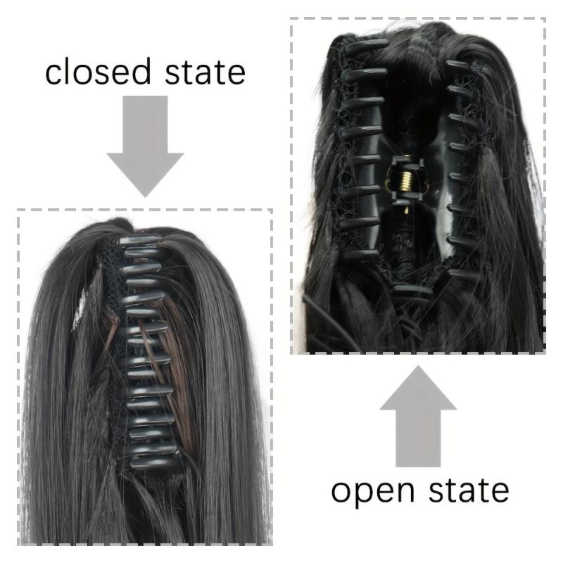 Long Straight Claw Ponytail Synthetic Clip In Hair Extension for Women 60