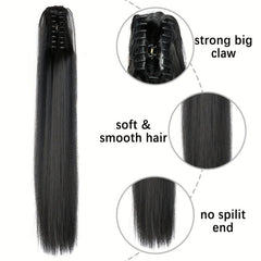 Long Straight Claw Ponytail Synthetic Clip In Hair Extension for Women 60