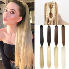 Long Straight Claw Ponytail Synthetic Clip In Hair Extension for Women 60