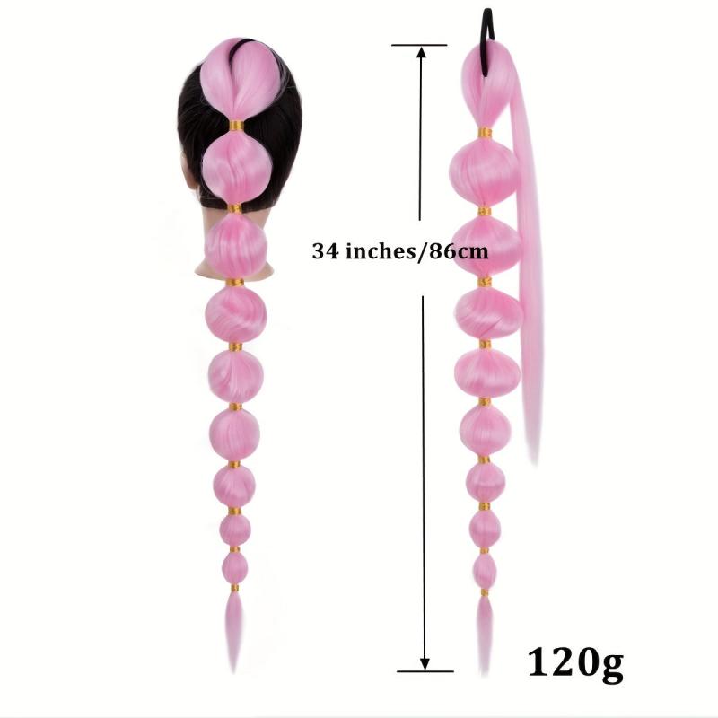 Bubble Ponytail with Elastic Hair Rope for Daily Use Parties Cosplay
