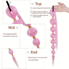 Bubble Ponytail with Elastic Hair Rope for Daily Use Parties Cosplay