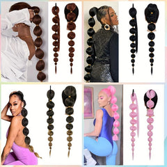 Bubble Ponytail with Elastic Hair Rope for Daily Use Parties Cosplay