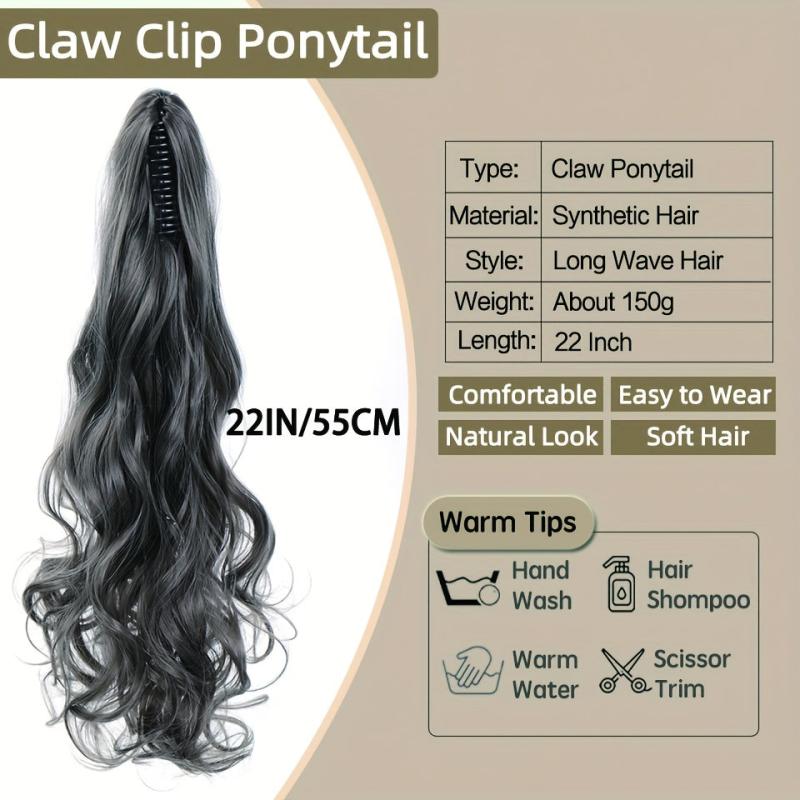 Curly Claw Clip-On Ponytail Hair Extension Synthetic Hairpiece
