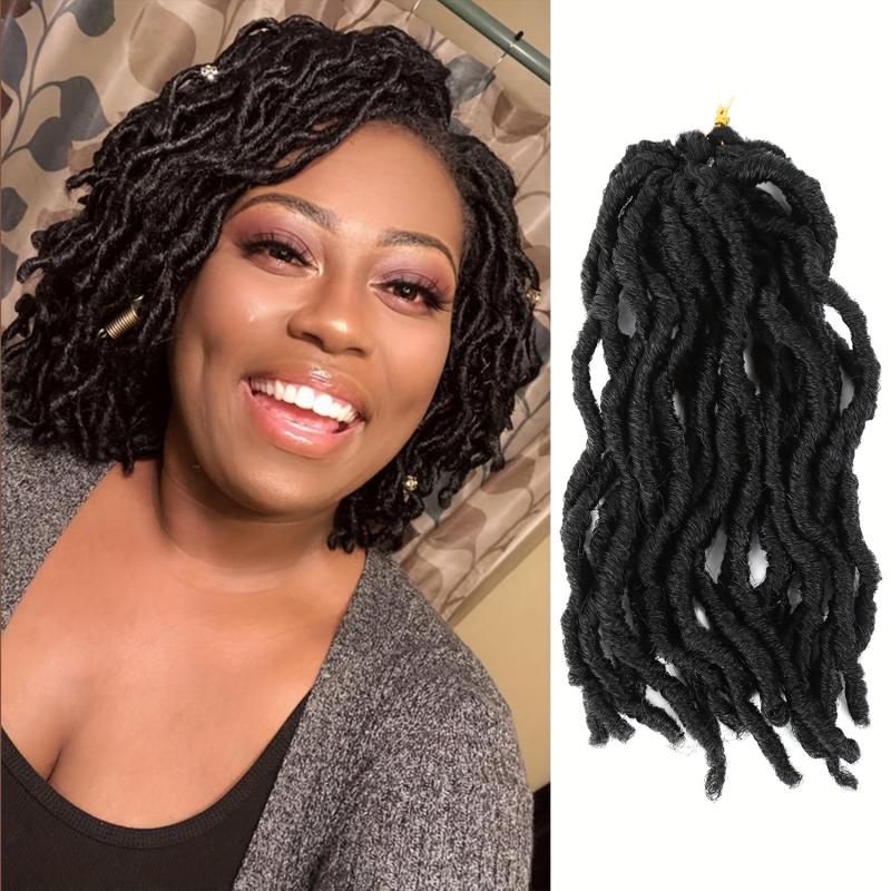 Pre Looped Short Wavy Soft Locs Ombre Reddish Brown Crochet Dreads Braiding