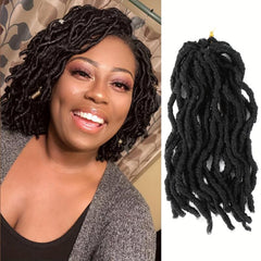 Pre Looped Short Wavy Soft Locs Ombre Reddish Brown Crochet Dreads Braiding