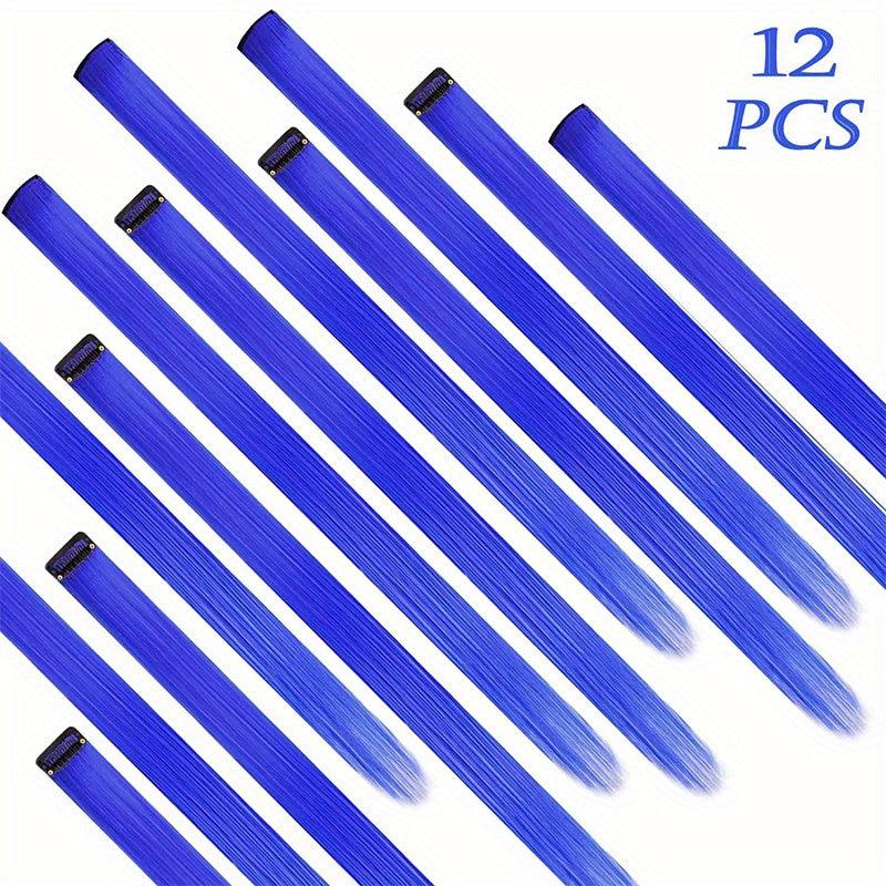 12 Pcs Y2K Tinsel Hair Extension Clip In Hair Extensions 55 88 Cm