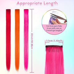 12 Pcs Y2K Tinsel Hair Extension Clip In Hair Extensions 55 88 Cm
