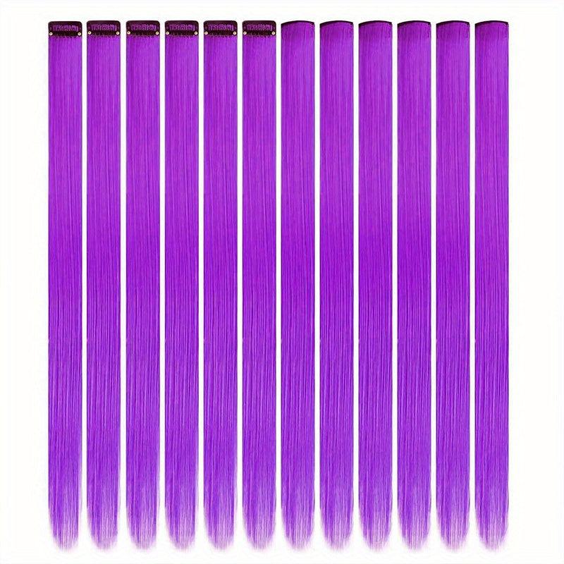 12 Pcs Y2K Tinsel Hair Extension Clip In Hair Extensions 55 88 Cm