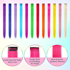 12 Pcs Y2K Tinsel Hair Extension Clip In Hair Extensions 55 88 Cm