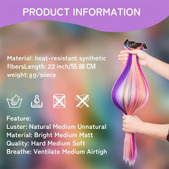 12 Pcs Y2K Tinsel Hair Extension Clip In Hair Extensions 55 88 Cm