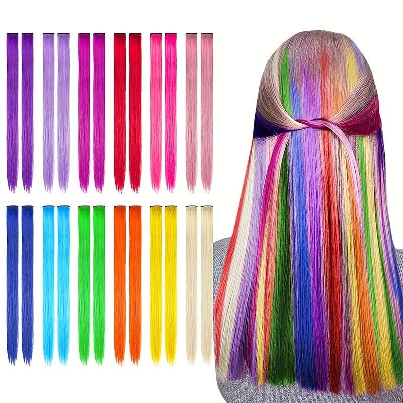 12 Pcs Y2K Tinsel Hair Extension Clip In Hair Extensions 55 88 Cm