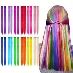12 Pcs Y2K Tinsel Hair Extension Clip In Hair Extensions 55 88 Cm