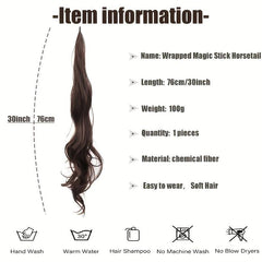Long Curly Synthetic Ponytail Wrap Around Hair Extensions 76.2 cm