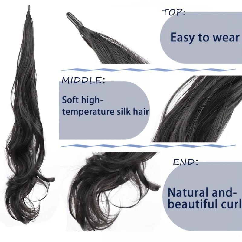 Long Curly Synthetic Ponytail Wrap Around Hair Extensions 76.2 cm