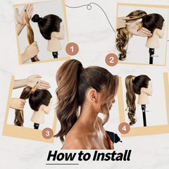 Long Curly Synthetic Ponytail Wrap Around Hair Extensions 76.2 cm