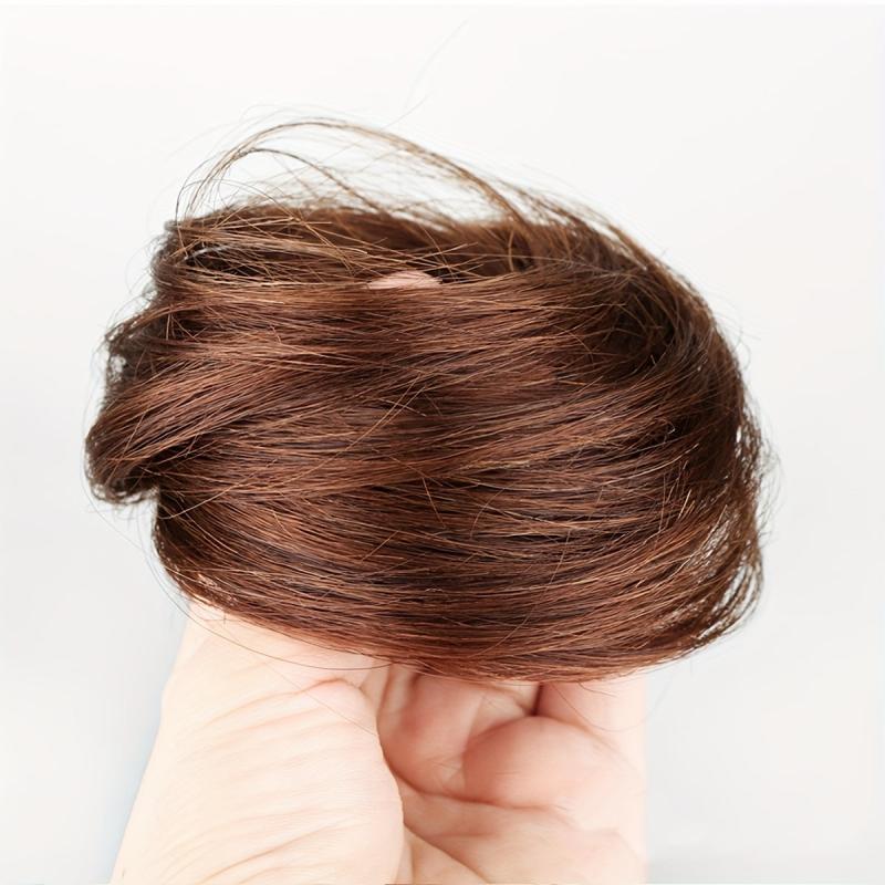 Eloral 100 Brazilian Human Hair Straight Bun Hair Piece Chignon Extensions 2pcs