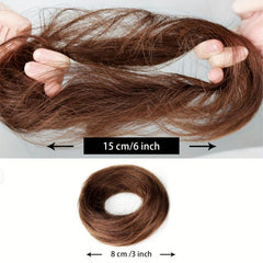 Eloral 100 Brazilian Human Hair Straight Bun Hair Piece Chignon Extensions 2pcs