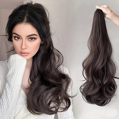 45-72cm Wavy Ponytail Extensions Synthetic Natural Fluffy Curly Hair Extensions