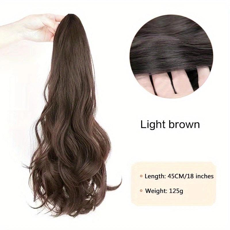45-72cm Wavy Ponytail Extensions Synthetic Natural Fluffy Curly Hair Extensions