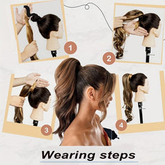 Wave Winding Braid Synthetic Ponytail Extensions for Women