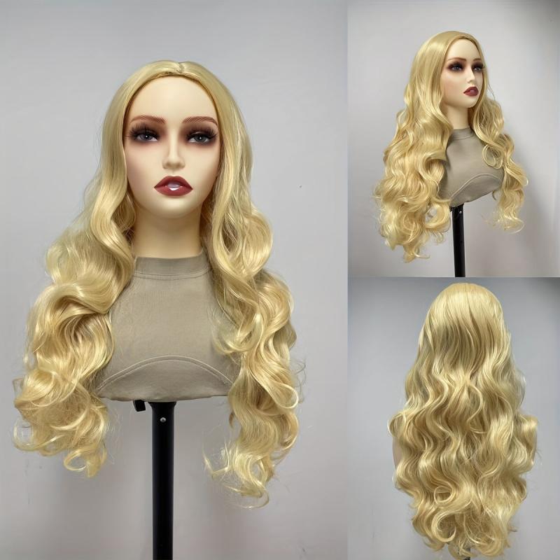Long Curly Wavy Wig With Bangs Heat Resistant Costume Wig