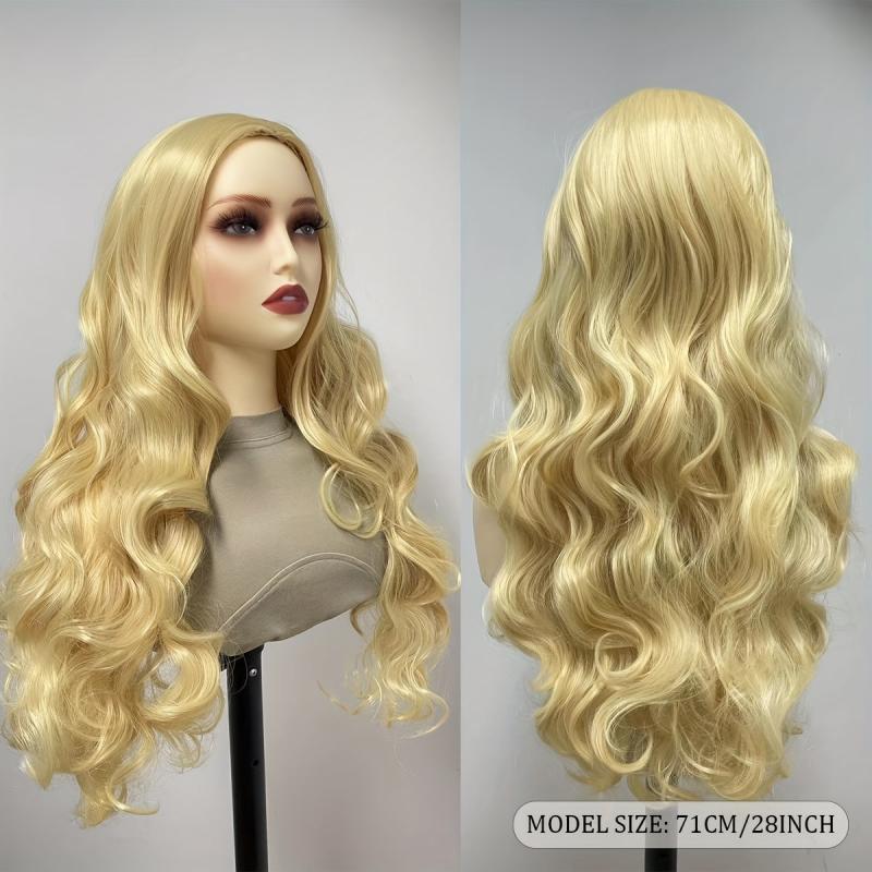 Long Curly Wavy Wig With Bangs Heat Resistant Costume Wig