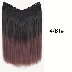 Long Straight Hair Clips In Hairpiece Gradient Wigs