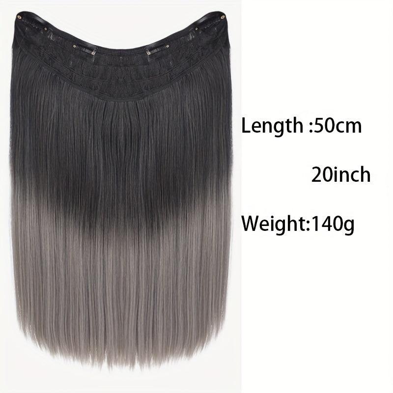 Long Straight Hair Clips In Hairpiece Gradient Wigs