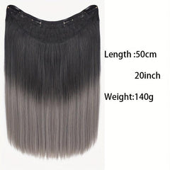 Long Straight Hair Clips In Hairpiece Gradient Wigs