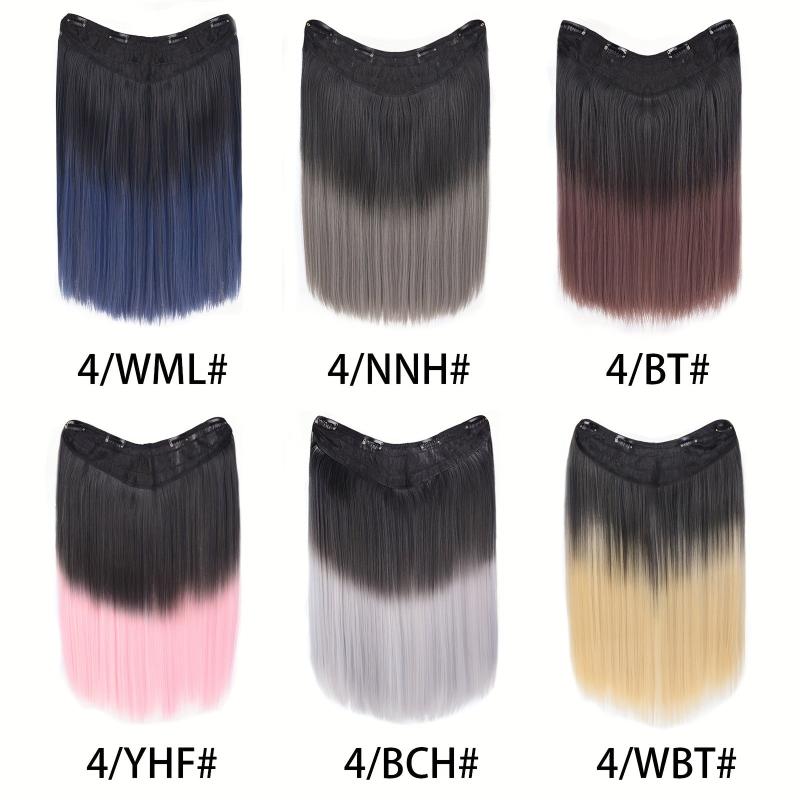 Long Straight Hair Clips In Hairpiece Gradient Wigs