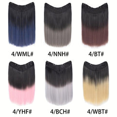 Long Straight Hair Clips In Hairpiece Gradient Wigs