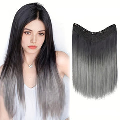Long Straight Hair Clips In Hairpiece Gradient Wigs