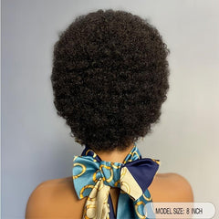 Short Kinky Afro Curly Human Hair Wigs