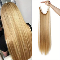 Invisible Wire Hair Extensions Removable Secure Clips Straight Hairpiece